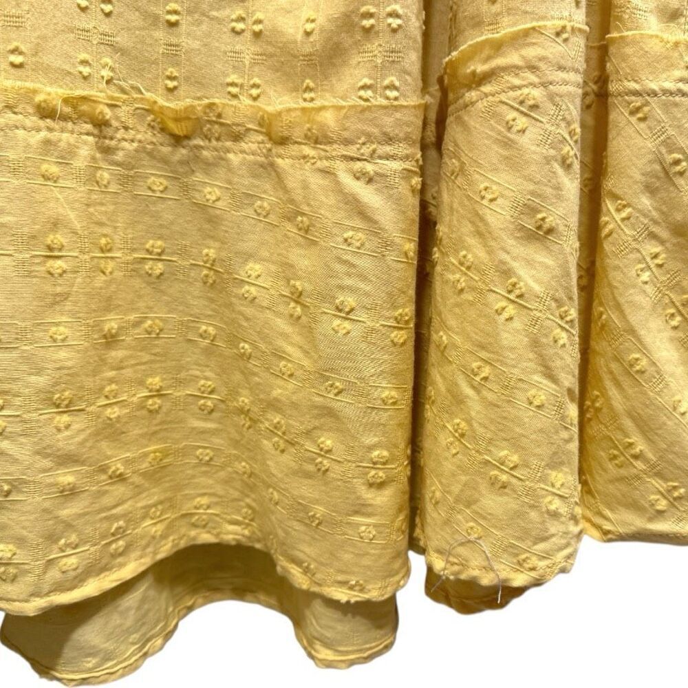 Yellow Tunic Mini Dress Ruffled Cap Sleeve Cotton NWT | Aemi+Co - Picture 10 of 14